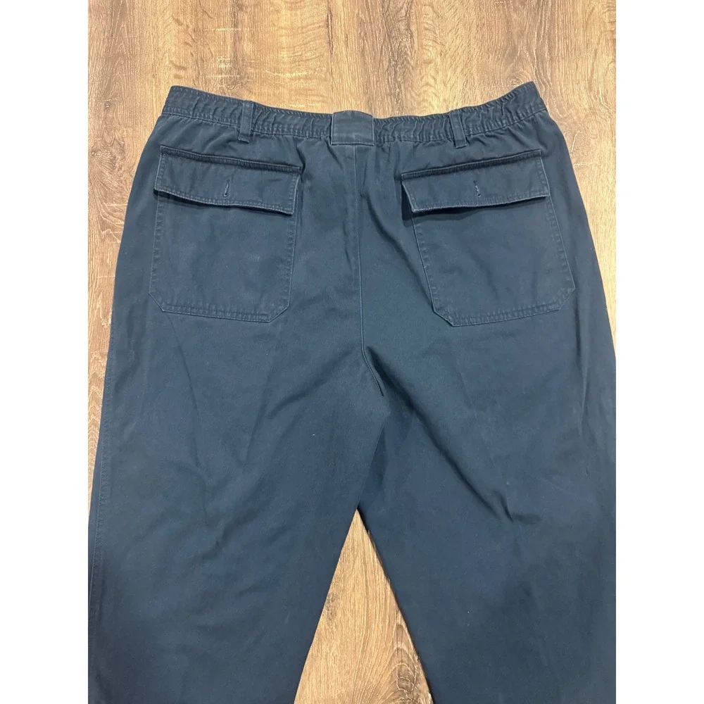 John Blair Mens Navy Blue Pleated Cotton Twill Denim Pants 40M B02163 041